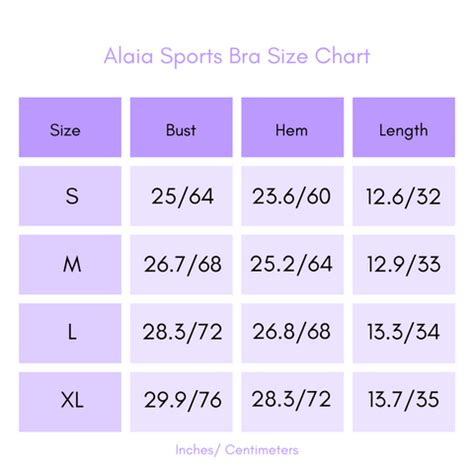 alaia size chart